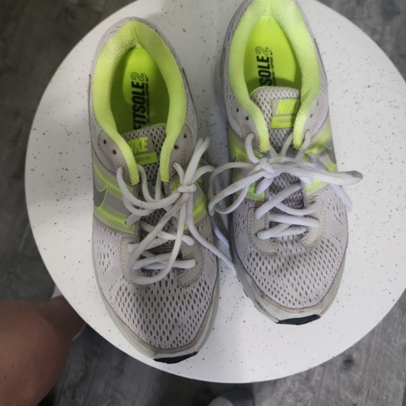 Nike Light Gray and Neon Yellow Athletic Shoes - Picture 1 of 1